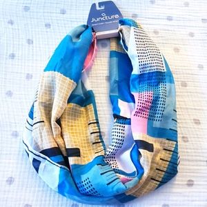 Colorful Artsy Sheer Infinity Scarf. NWT.